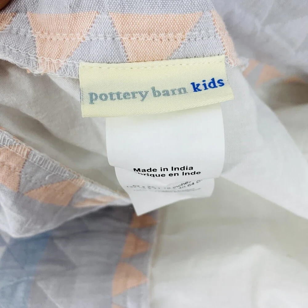 Pottery Barn Kids Organic Cotton Little Lion Jacquard Crib Skirt 58x28 Inches